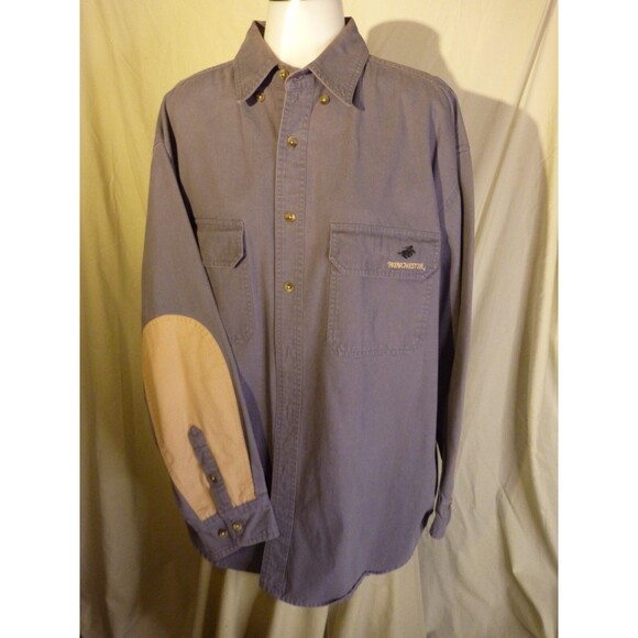 Winchester Long Sleeve Gary Shirt-2 Pockets-Embroidery-Patch Elbows-sz XL - Picture 1 of 5
